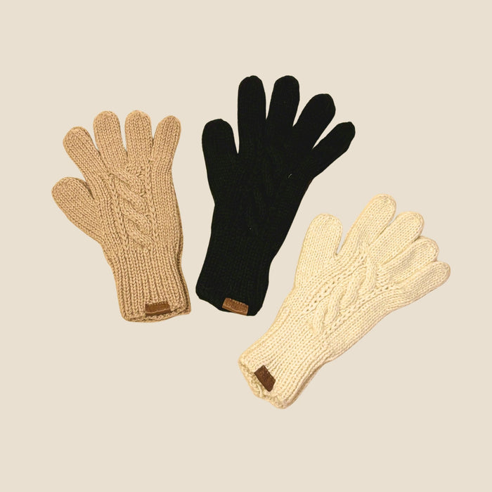 Tan, Black and White Alpaca Indecita Gloves