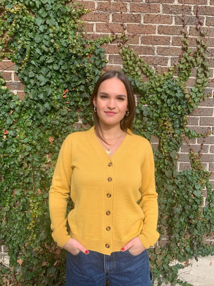 Ari Alpaca Cardigan - Mustard