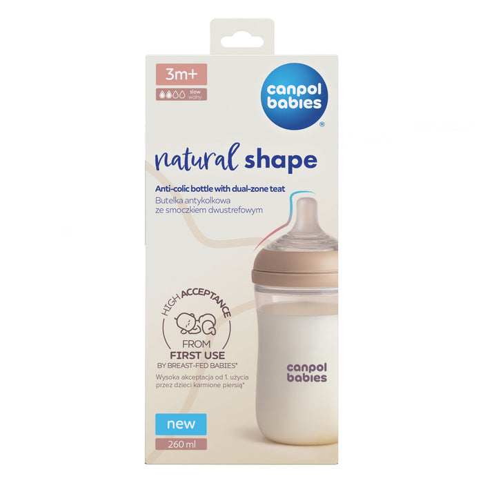 Canpol babies® Anti-colic bottle with dual-flow teat Natural Shape 260ml – slika 7