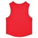 Cherry Red Cropped Ribbed Racerback Tank Top