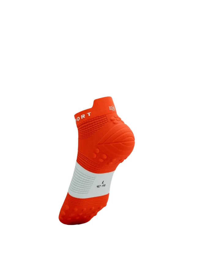 Compressport | Pro Racing Socks V4 | Run Low | Tigerlily / White