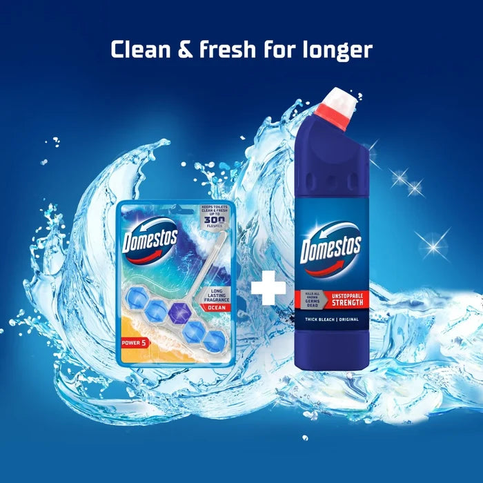 Domestos Power 5 Toilet Rim Block Ocean 50g