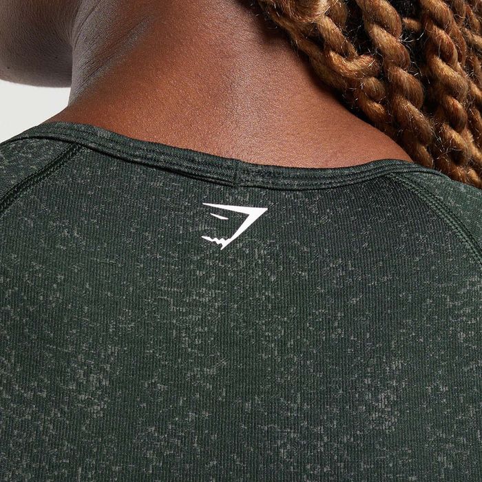 GS - Adapt Fleck Seamless Crop Top - Victory Green/Unit Green
