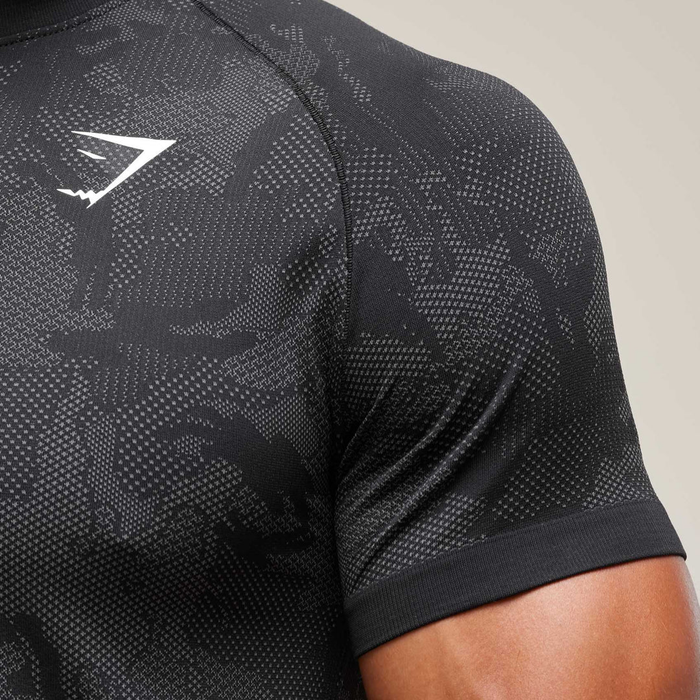 GS - Geo Seamless T-Shirt - Black/Charcoal Grey