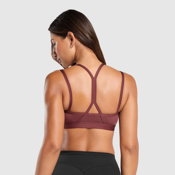GS - Strap Feature Sports Bra - Burgundy Brown