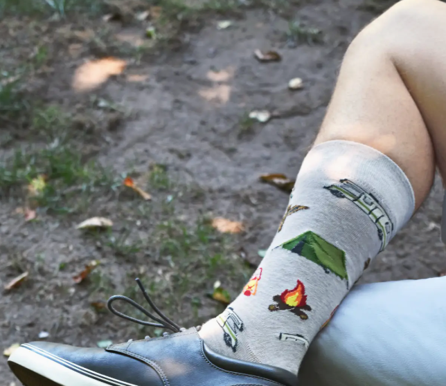 Happy Camper Bamboo Blend Men's Crew Socks