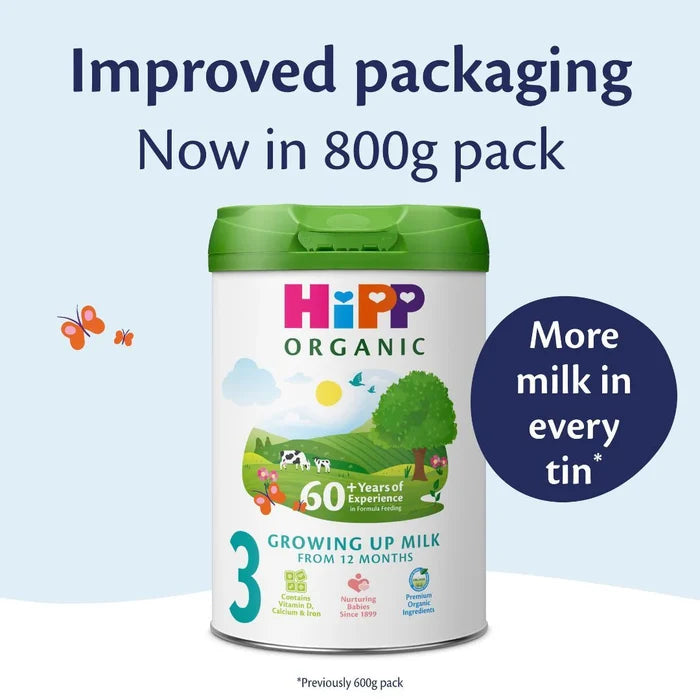HiPP Organic Growing up Baby Milk Powder 12+ Months (TIN), 800g
