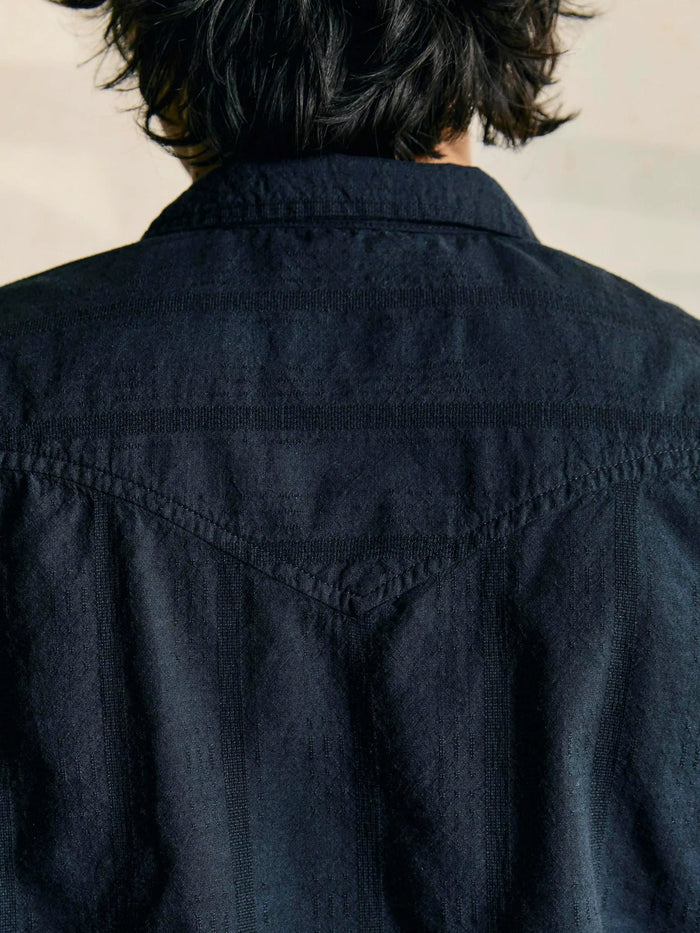 i+w x richter goods tonal striped pearl snap black
