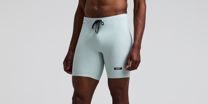 Men's Striped Cadence™ Quarter Tights - Mist / Lagoon