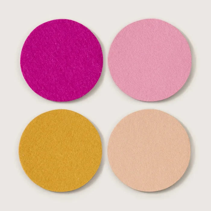 Merino Wool Round Coaster Multi 4 Pack - Superbloom