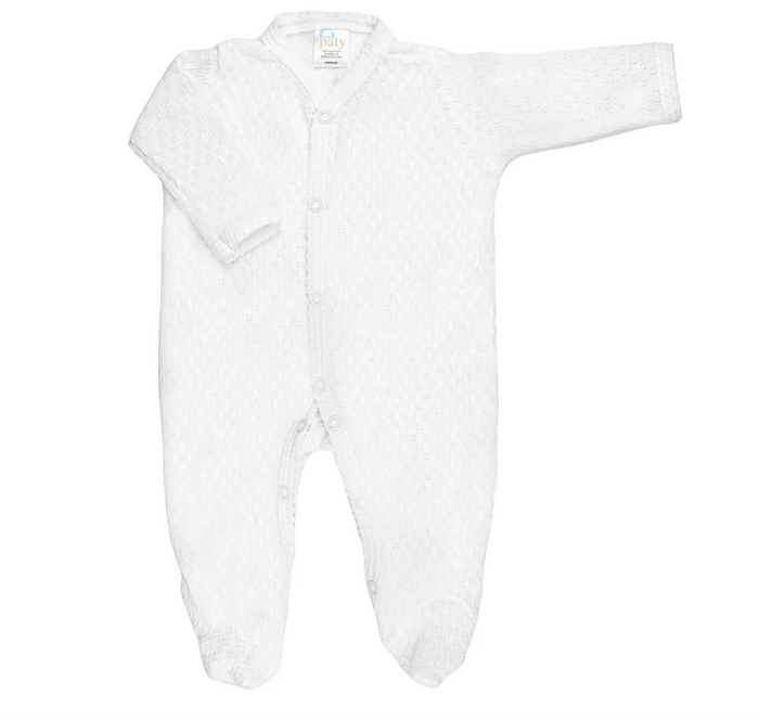 Paty Knit Footie-White