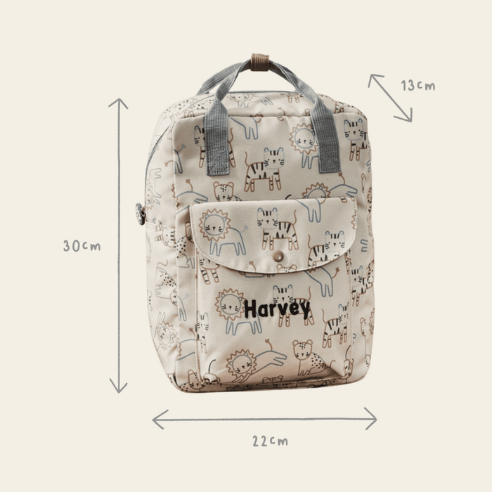 Personalised Big Cats All-Over Print Medium Grab Handle Backpack