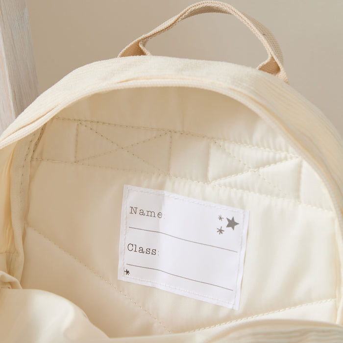 Personalised Big Name Embroidered Ecru Cord Mini Backpack