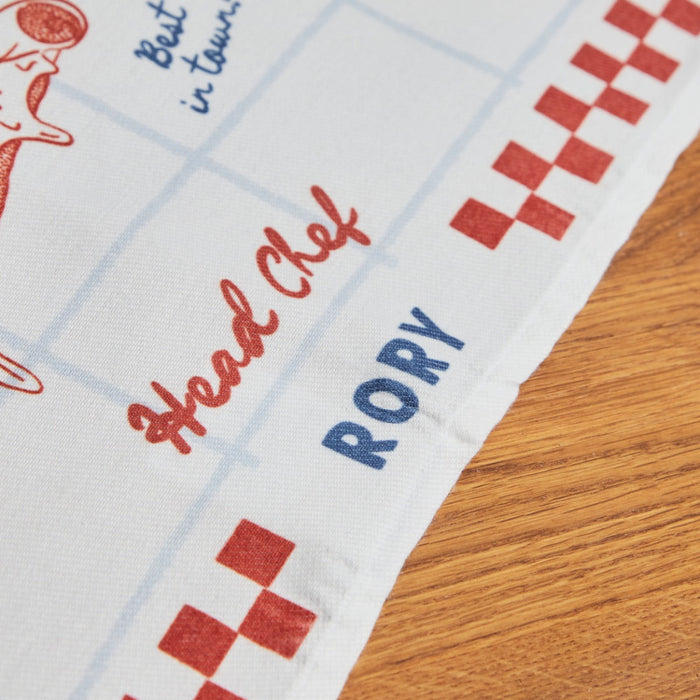 Personalised Head Chef Pizzeria Tea Towel