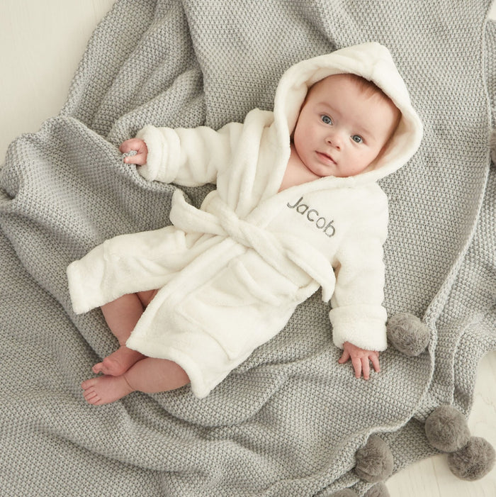 Personalised Ivory Hooded Fleece Robe 4-5 Years