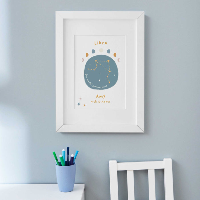 Personalised Libra Baby Wall Art