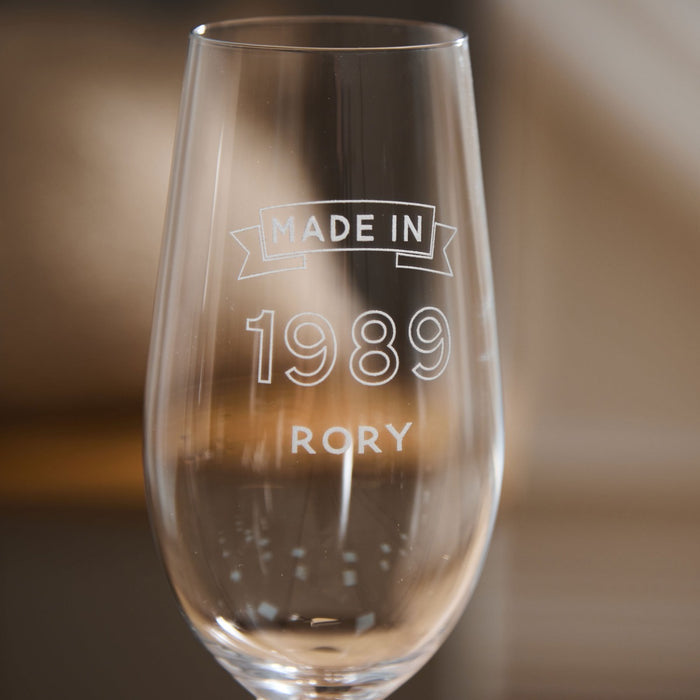 Personalised Made In Year Beer Glass