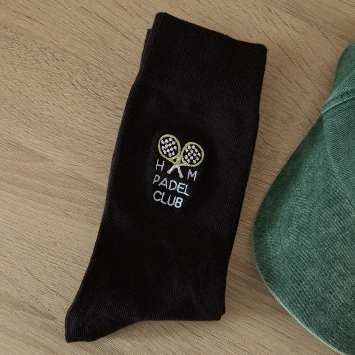 Personalised Men's Black Padel Club Socks