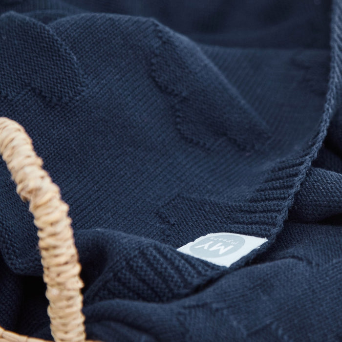 Personalised Navy Cloud Jacquard Blanket
