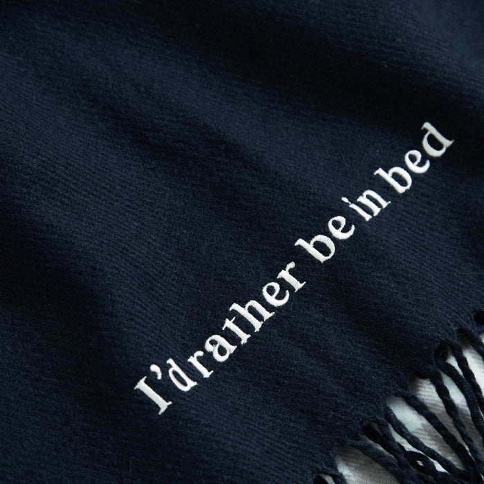 Personalised Navy tassled scarf with Customisable Slogan