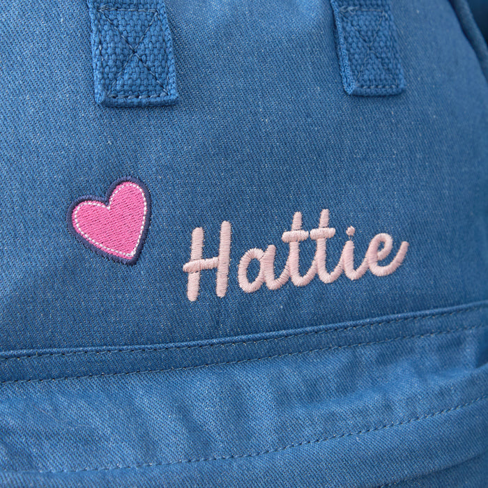 Personalised Pet Embroidered Denim Backpack