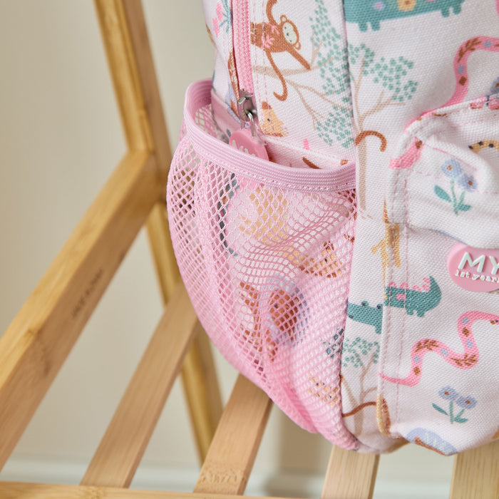 Personalised Pink Floral Safari Medium Backpack