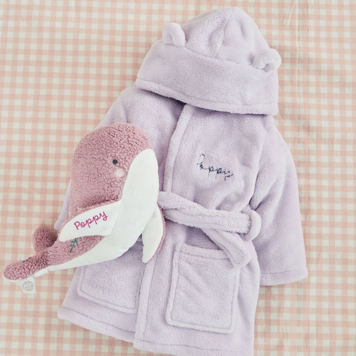 Personalised Purple Whale Snuggle and Cuddle Gift Set