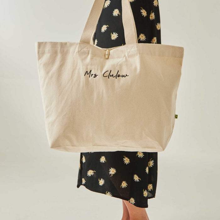 Personalised Script Canvas Tote Bag by Made Yours