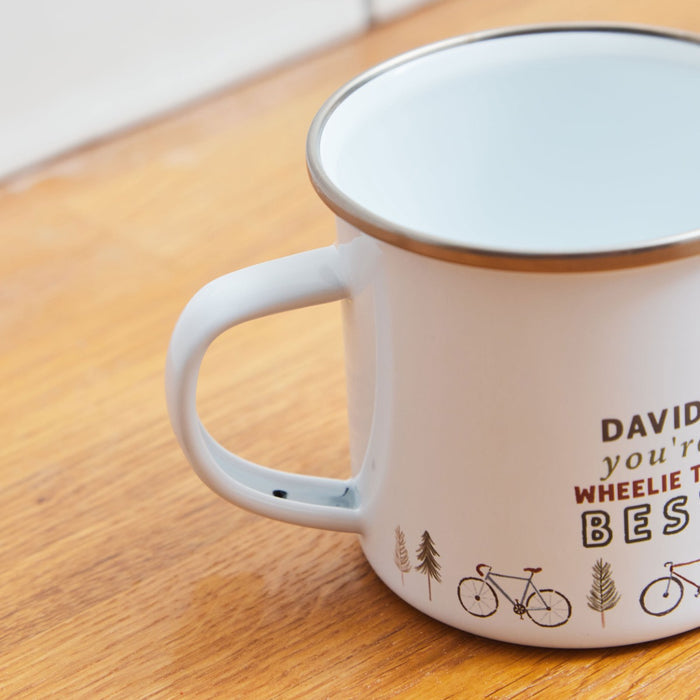 Personalised Wheelie The Best Enamel Mug
