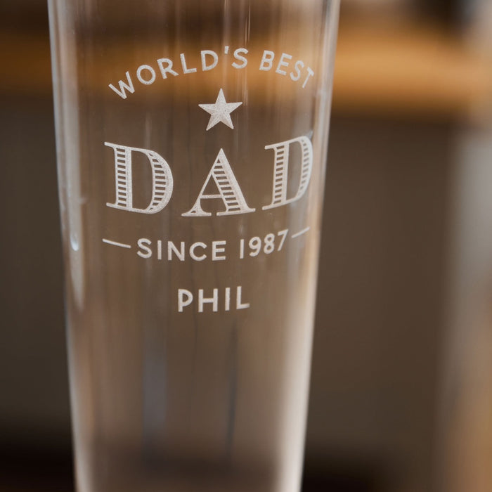Personalised World's Best Dad Pint Glass