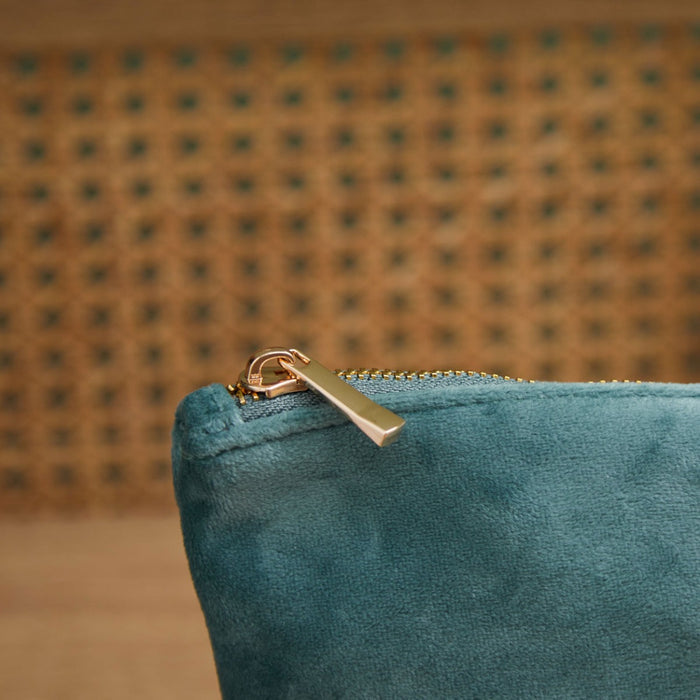 Personalised Zodiac Large Teal Velvet Bag
