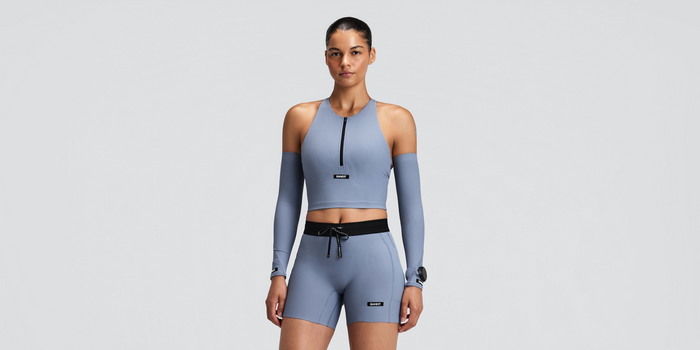 Striped Cadence™ Compression Sleeves - Steel Horizon / Pavilion Blue