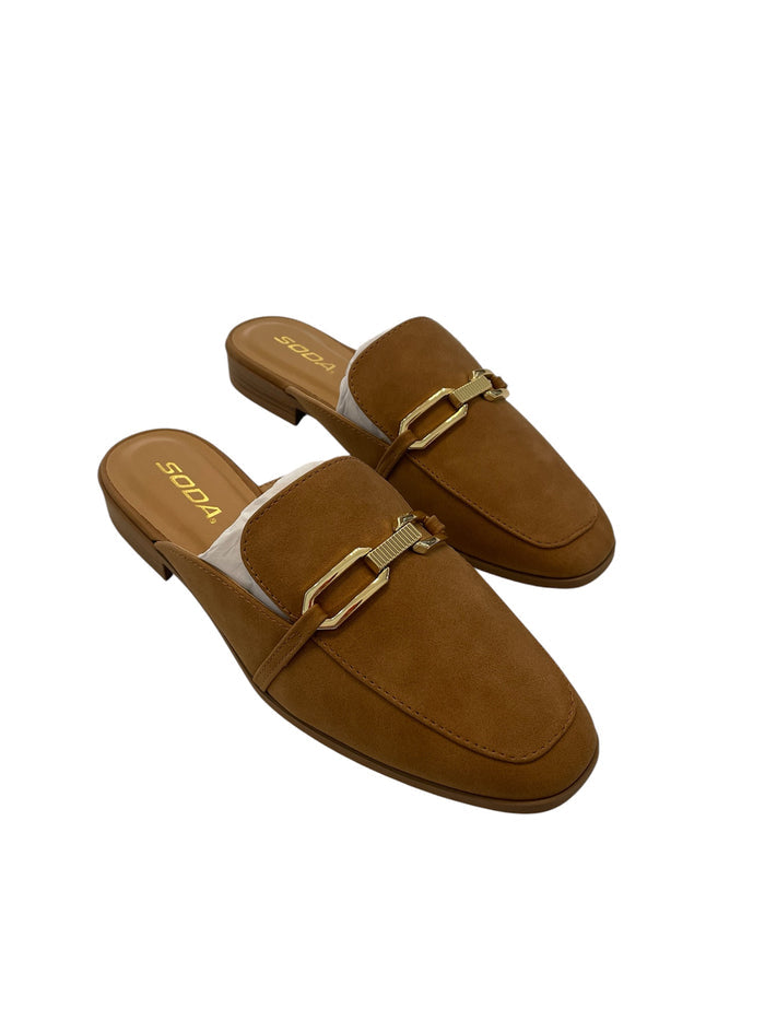 Tan Loafer Mules