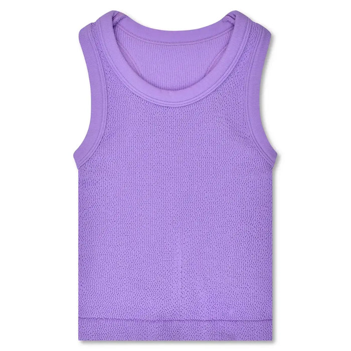 Vivid Violet Smocked Racerback Tank