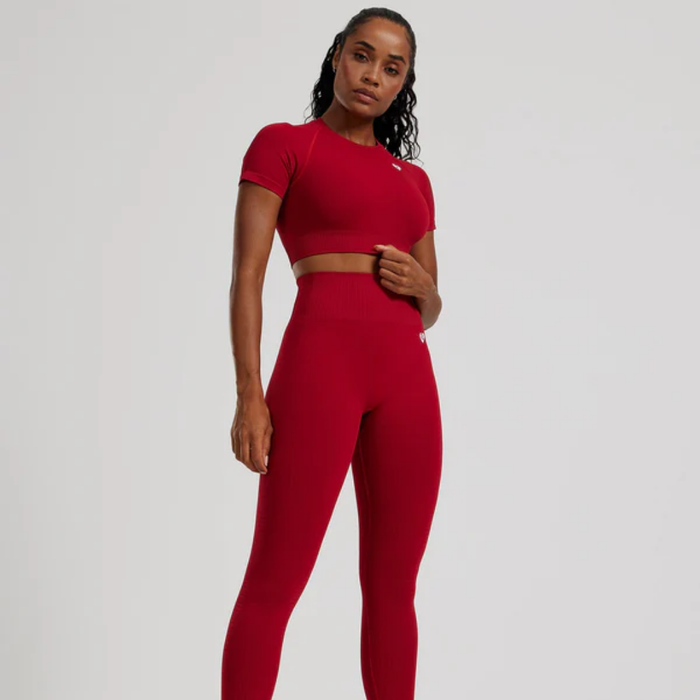 Women's Best - Power Short Sleeve Crop Top | Chilli Red