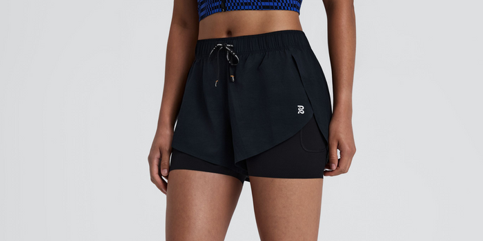 Women's CoolGrid™ 2-in-1 Run Shorts - Black