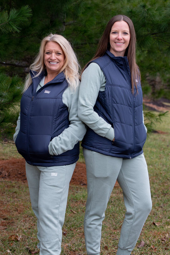 Women's Port Authority Puffy Vest- Dark Slate/Navy