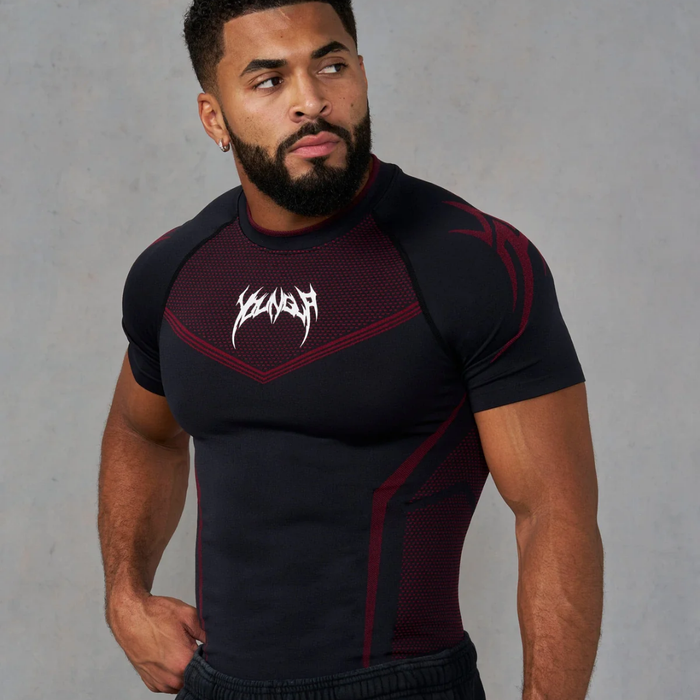 YoungLA - 4065 - Warrior X Compression Tees - Black/Red