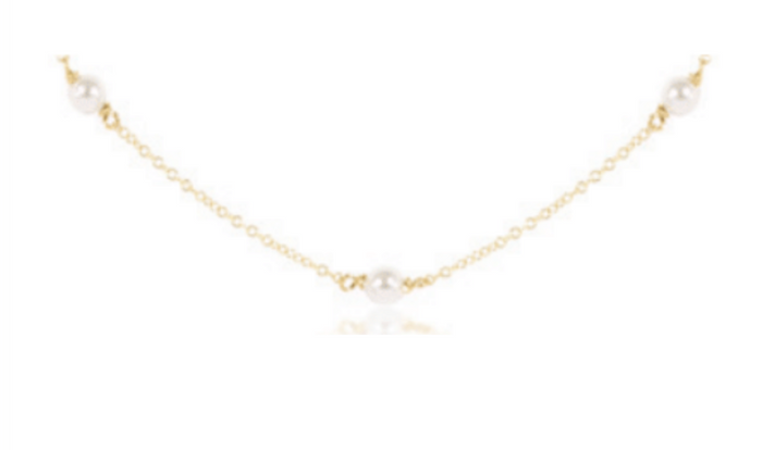 15" Choker Simplicity Chain Gold - Pearl 4mm