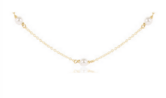15" Choker Simplicity Chain Gold - Pearl 4mm