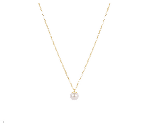 16" Necklace Gold - Classic Pearl 8mm Charm