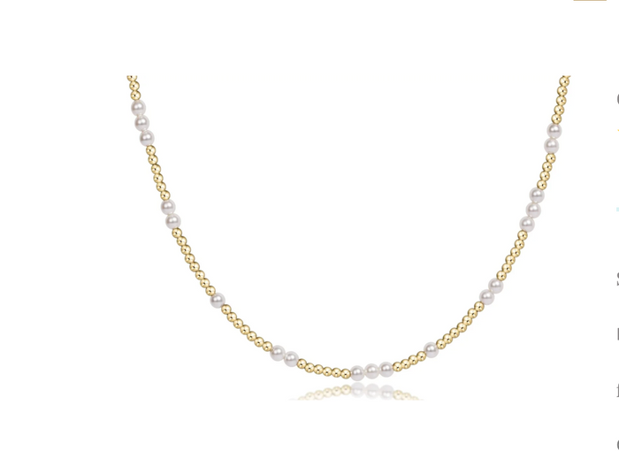 17" CHOKER BEADED - HOPE UNWRITTEN PEARL 3MM