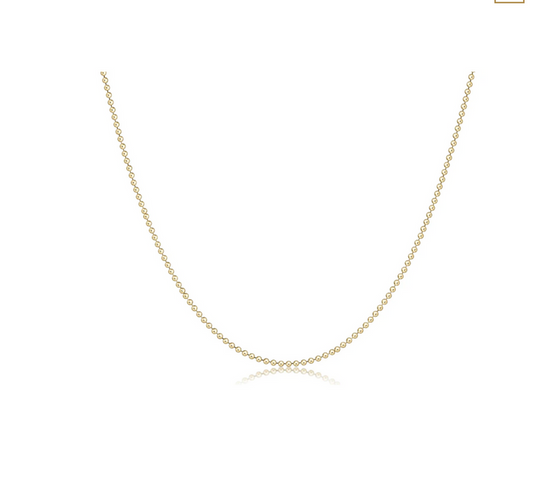 17" CHOKER CLASSIC BEADED CHAIN - GOLD