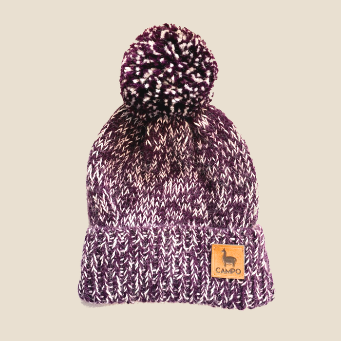 yes / Purple & White Beanie
