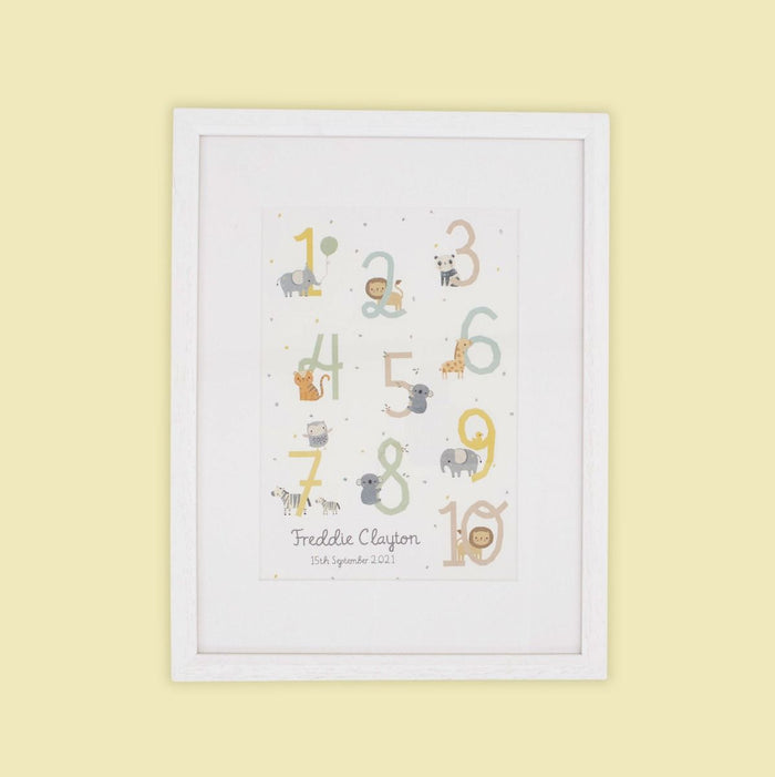 Animals and Numbers Wall Art