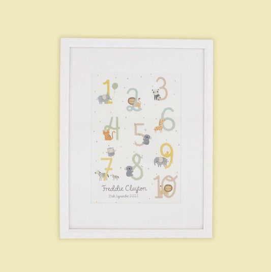 Animals and Numbers Wall Art