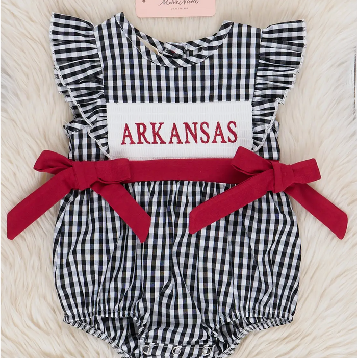 Arkansas Smocked Gingham Bubble