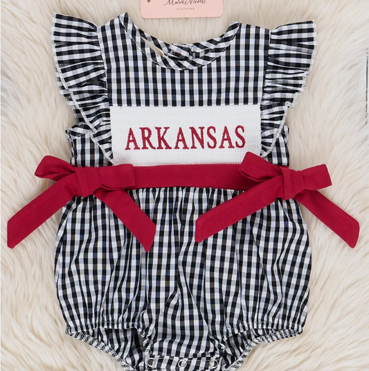 Arkansas Smocked Gingham Bubble