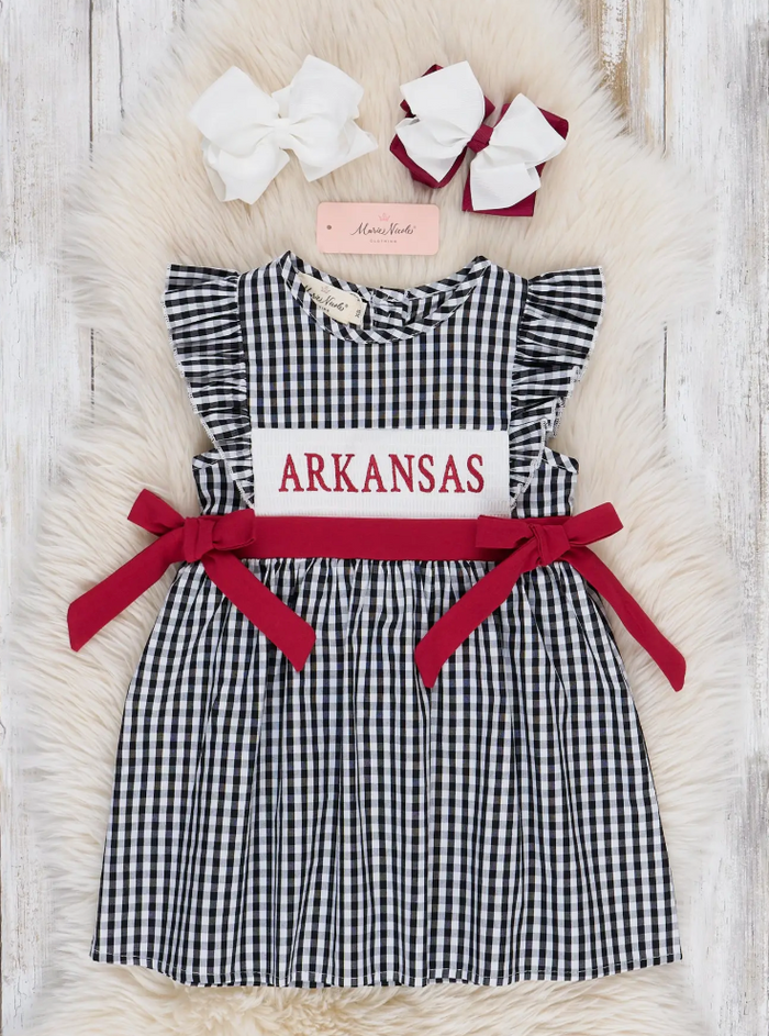 Arkansas Smocked Gingham Dress