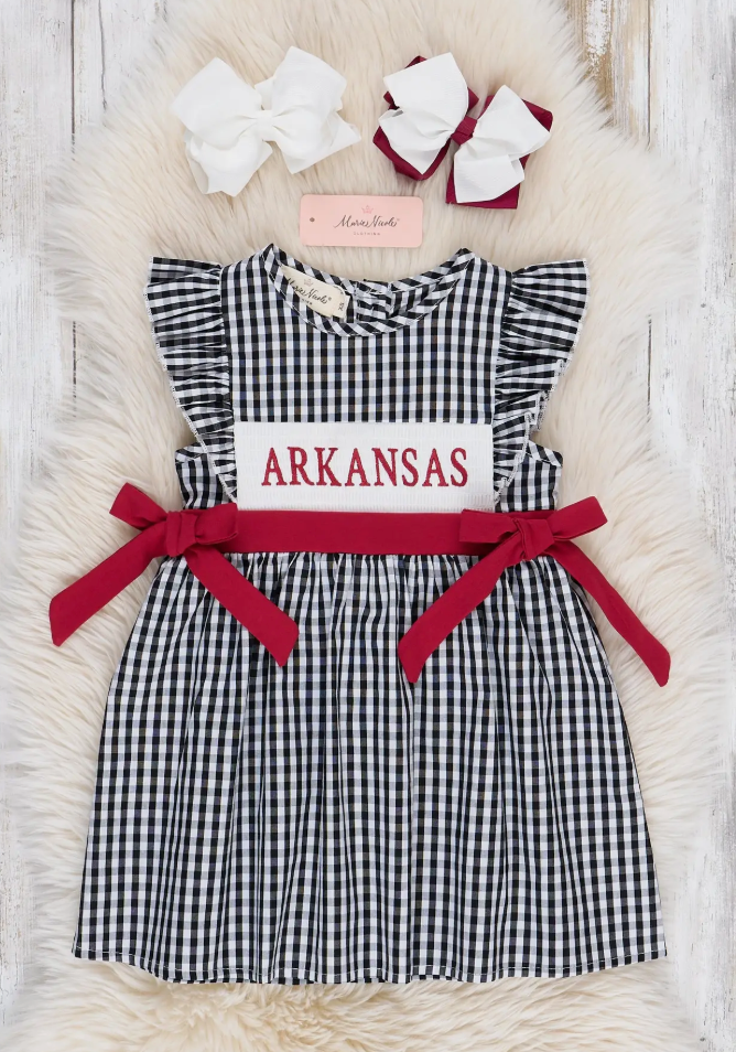 Arkansas Smocked Gingham Dress